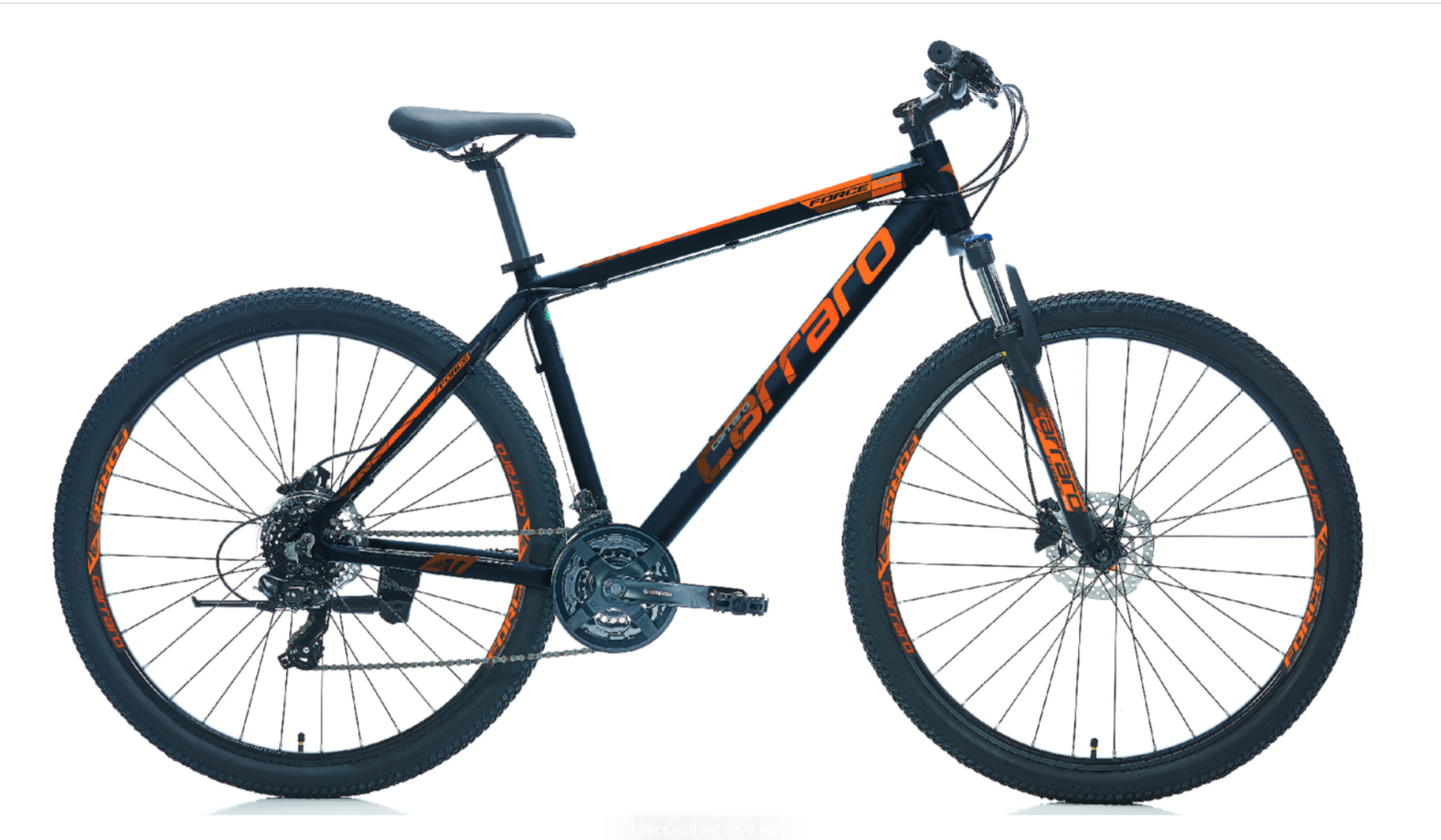 Carraro Force 920 - 29 Jant - 21 Vites - H. Disk - MTB 52 Cm - Mat Siyah - Turuncu - Gümüş