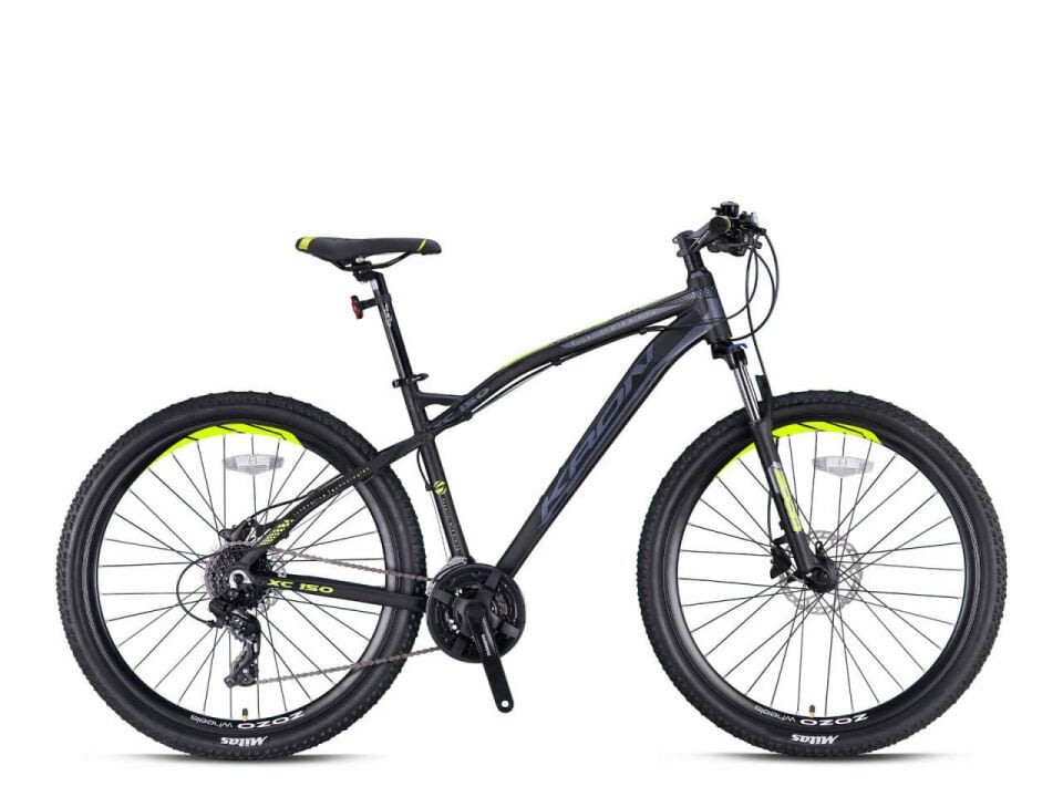 Kron XC150 29'' Hidrolik Disk 24-Vites Dağ Bisikleti Mat Siyah-Neon Sarı-Füme - 18 ''