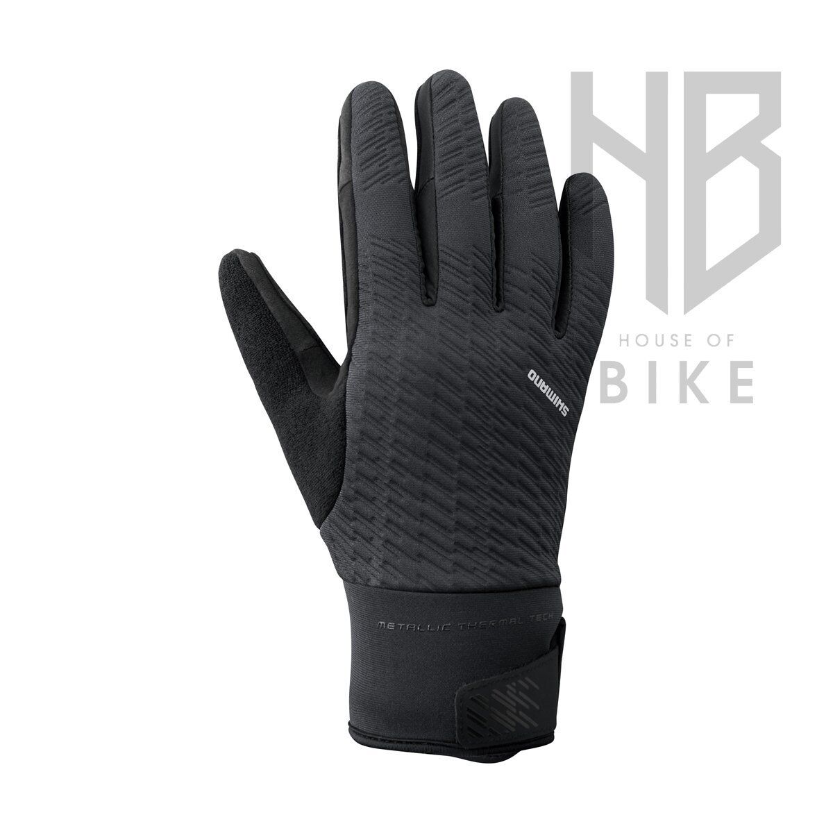 Shimano Windbreak Thermal Reflektörlü Eldiven Siyah - XLarge