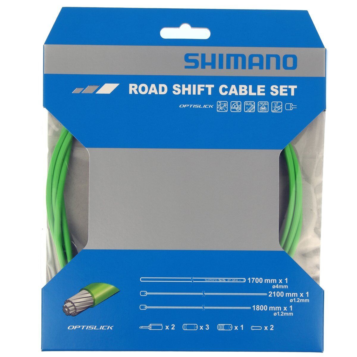 Shimano Vites Kablosu Seti - Yol | Paslanmaz Çelik | OPTISLICK | Yeşil