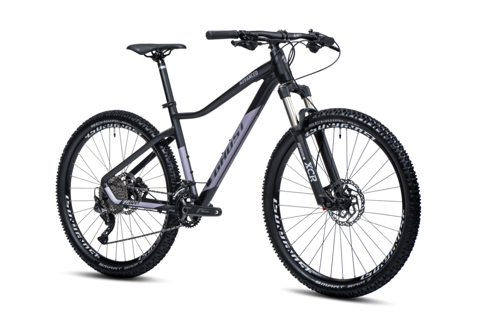 Ghost Lanao Advanced 27.5 20 Vites Hidrolik Fren Dağ Bisikleti Mat Siyah - Mor - 36 Cm