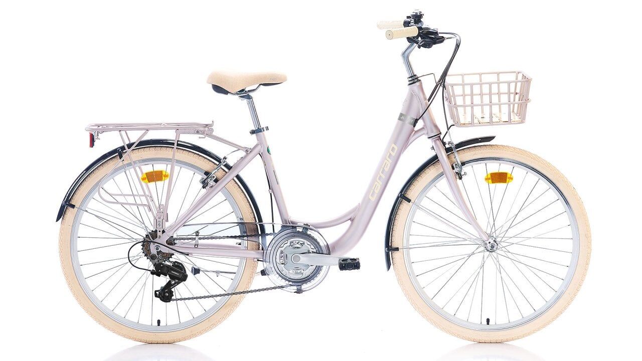 Carraro Juliet 26 -  21-Vites - V.Fren Şehir Bisikleti METALİK-PEMBE-KROM-KREM-43Cm