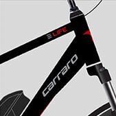 28'' Carraro ELIFE 2.1 Elektrikli Şehir Bisikleti Siyah - Kırmızı - 52 Cm