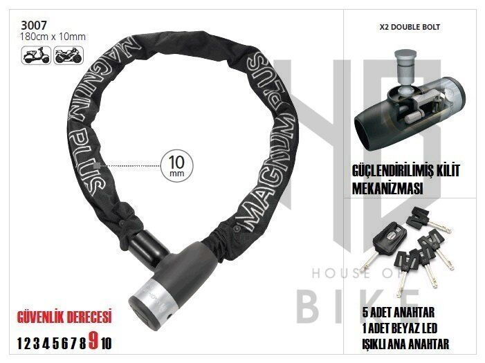 Magnum Heavy Duty Anahtarılı Kilit 10X1800 mm