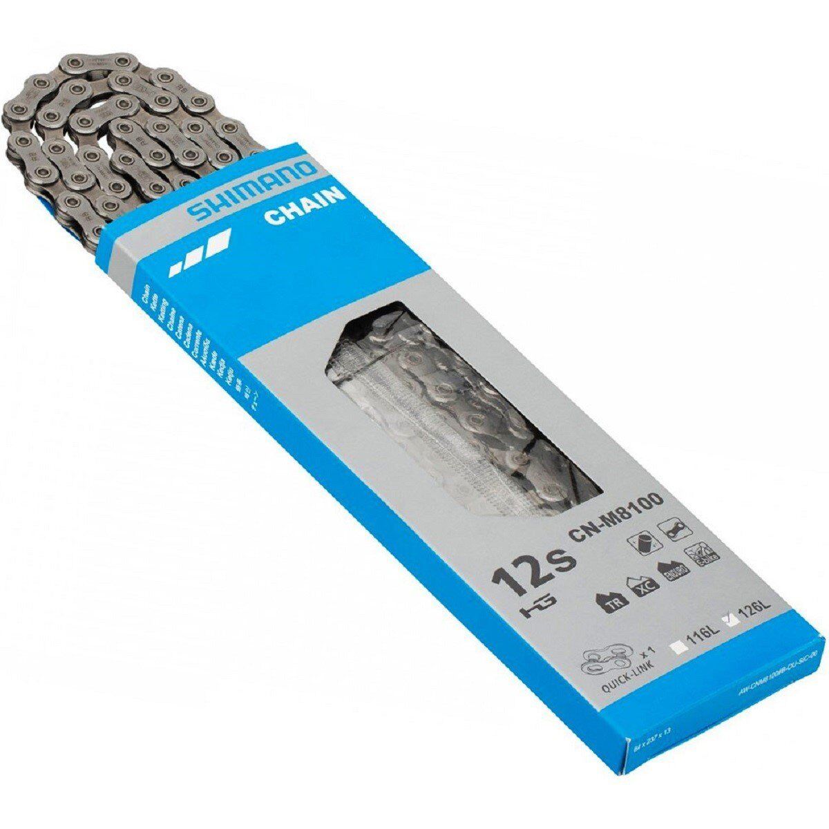 SHIMANO CN-M8100 Zincir 12 vites E-BIKE RATED 126 bakla QUICK-LINK
