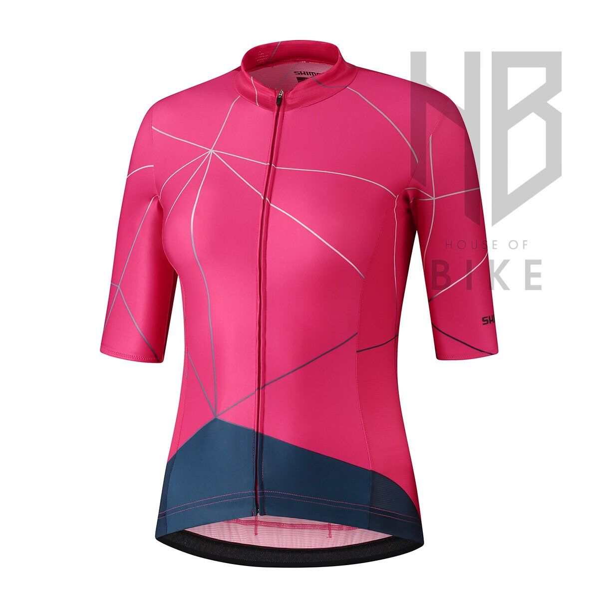 Shimano Yuri Kısa Kollu Fermuarlı Kadın Forma Pembe - XSmall
