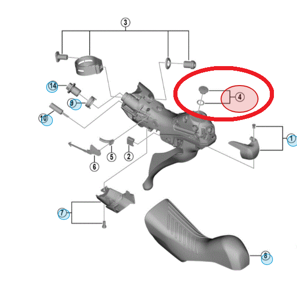 Shimano ST-R9120 Hava alma vidası ve O-halkası
