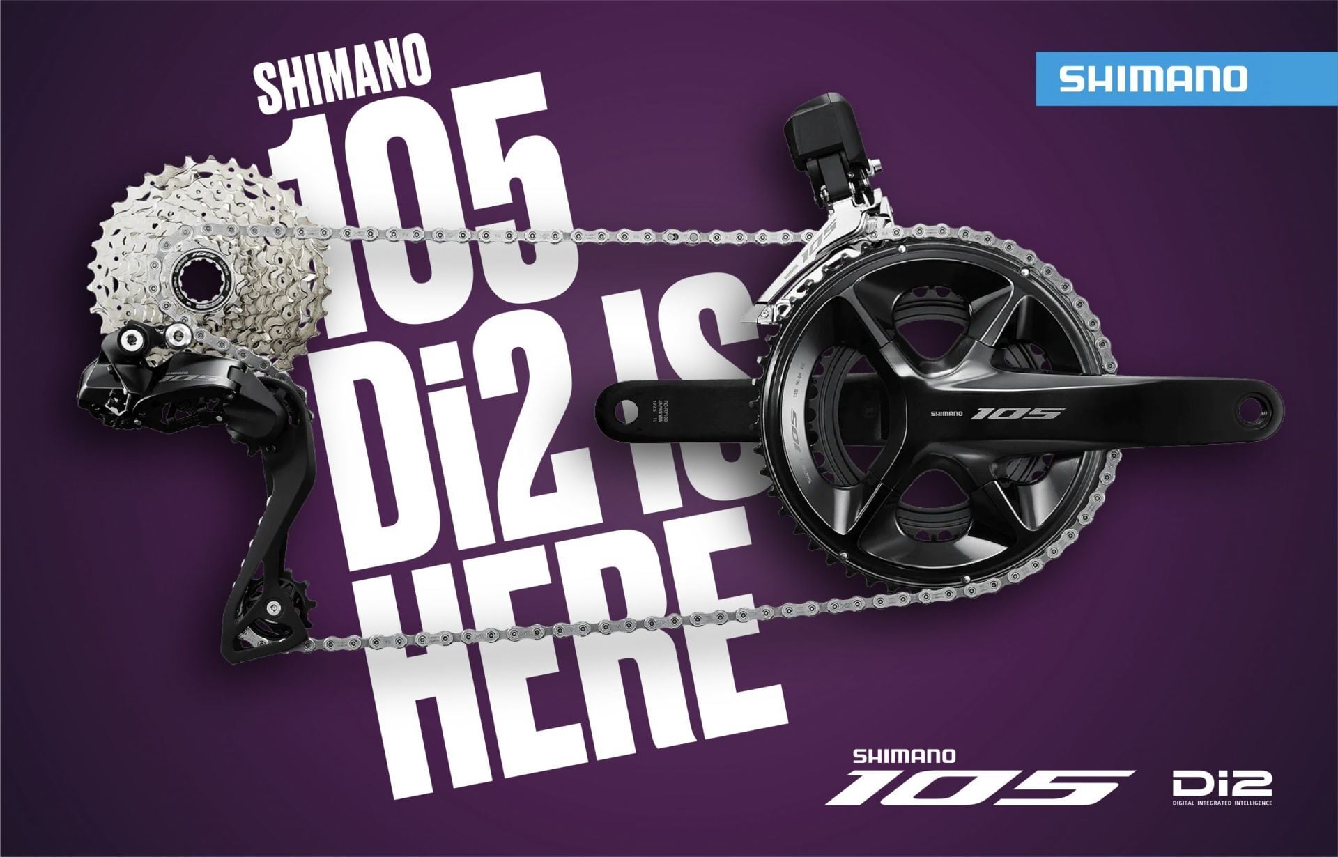 Shimano 105 Di2 R7100 Disk Grup Set 2x12V 175 mm - 50/34 T