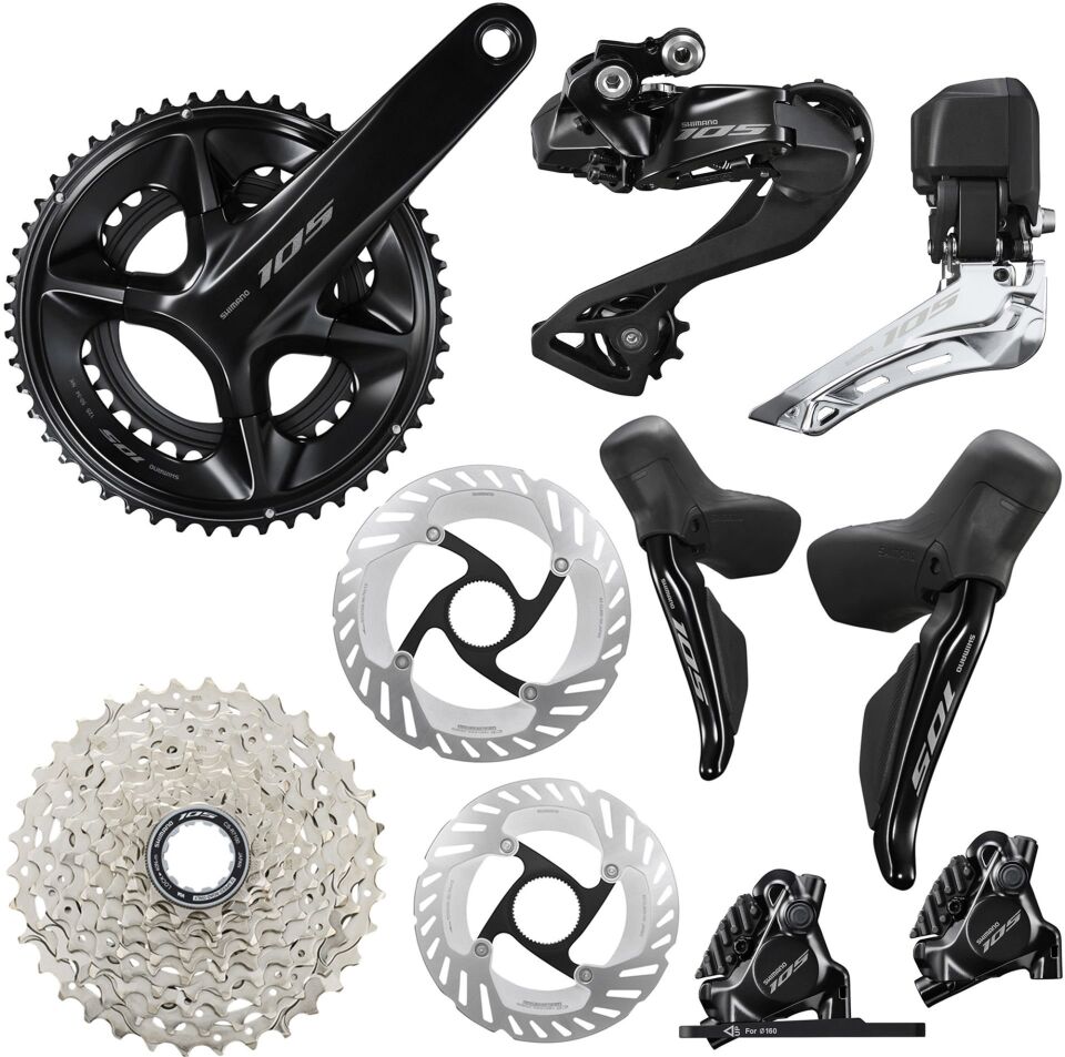 Shimano 105 Di2 R7100 Disk Grup Set 2x12V 175 mm - 50/34 T