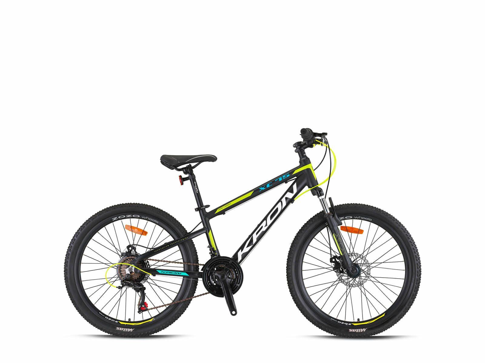 Kron XC75 - 24'' Çocuk Erkek - H.Disk - Mat Siyah/Neon Sarı