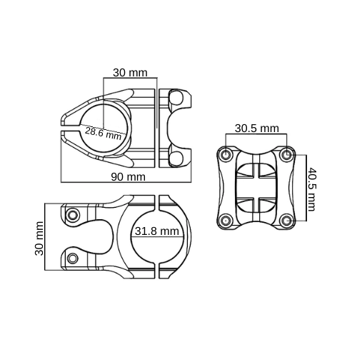Impact SOLID Alüminyum Gidon Boğazı - 30mm Metalik Mavi