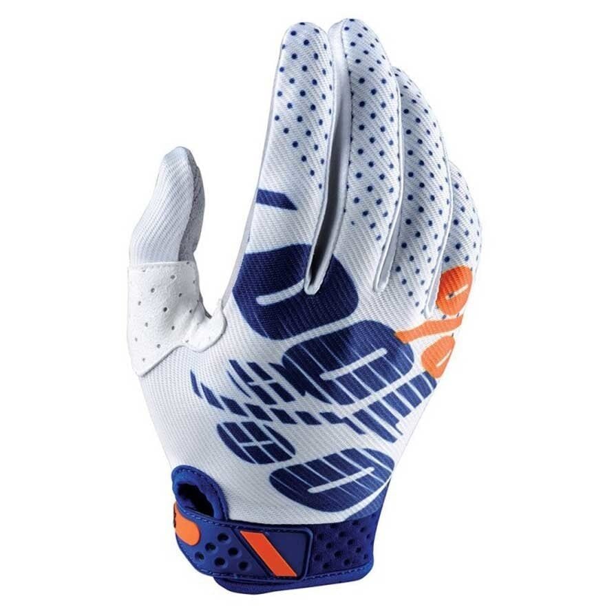 100percent 100% Ridefit Uzun Parmak Eldiven Beyaz/Navy/Turuncu - Large