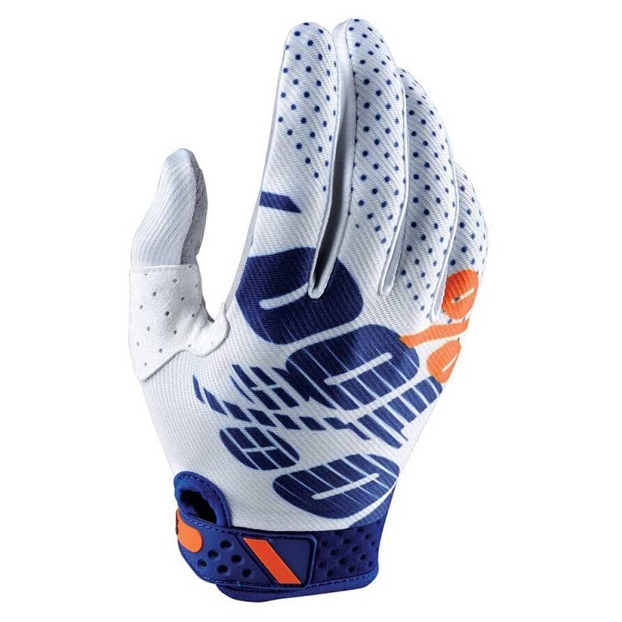 100percent 100% Ridefit Uzun Parmak Eldiven Beyaz/Navy/Turuncu - Large