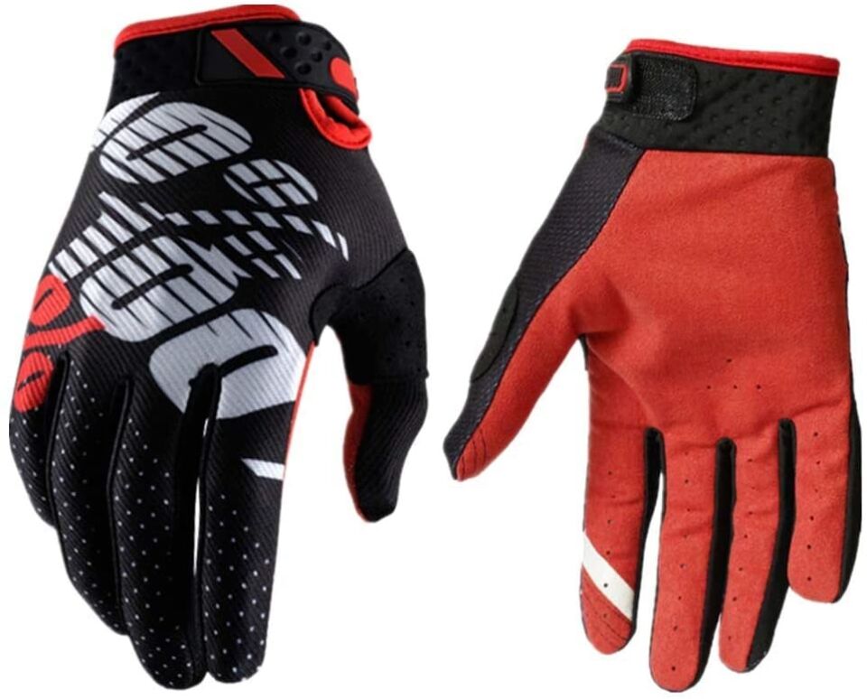 100percent 100% Ridefit Uzun Parmak Eldiven Siyah/Kırmızı/Beyaz - Large
