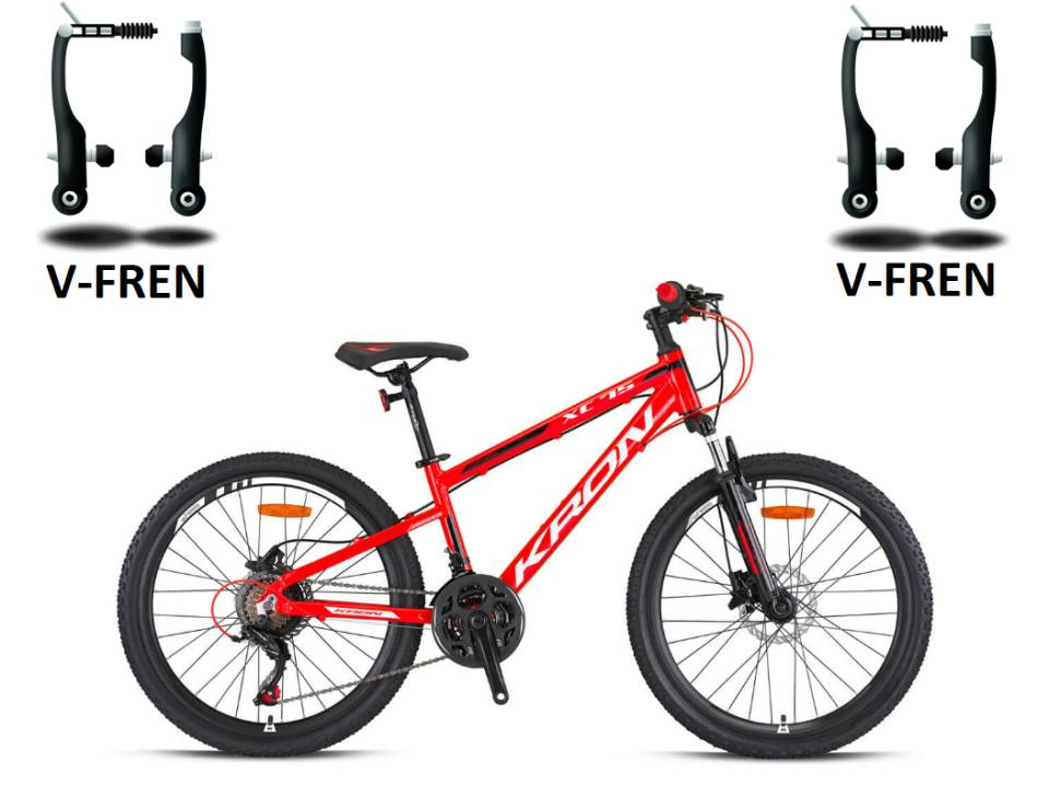 Kron XC 75 - 24'' MTB - 13' - 21 Vites - V.B. - Kırmızı-Siyah/Beyaz