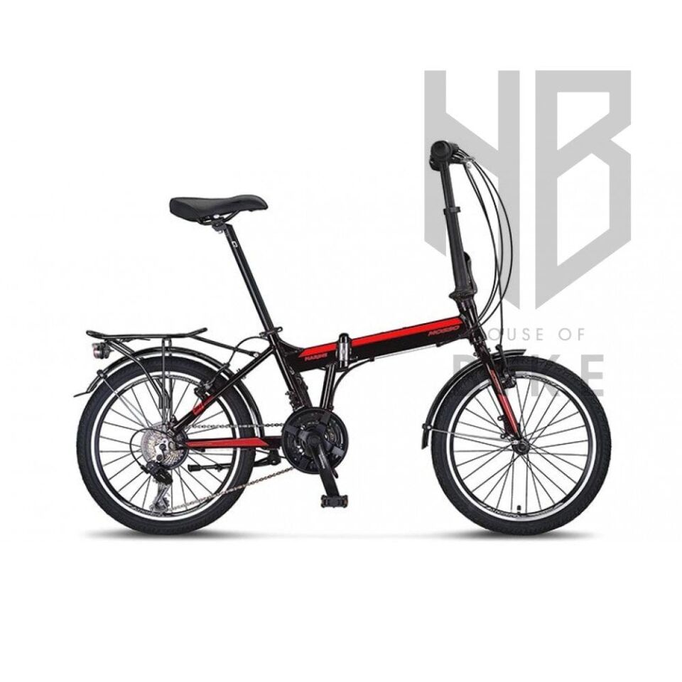 Mosso 20 Marine 21 Vites Katlanır Bisiklet SİYAH/KIRMIZI-SİYAH