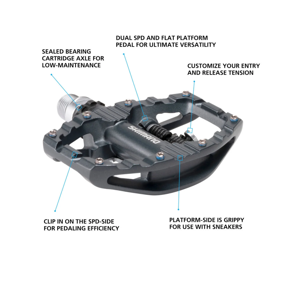 SHIMANO Pedal (SPD) PD-EH500 Tek Taraflı Koyu Gri