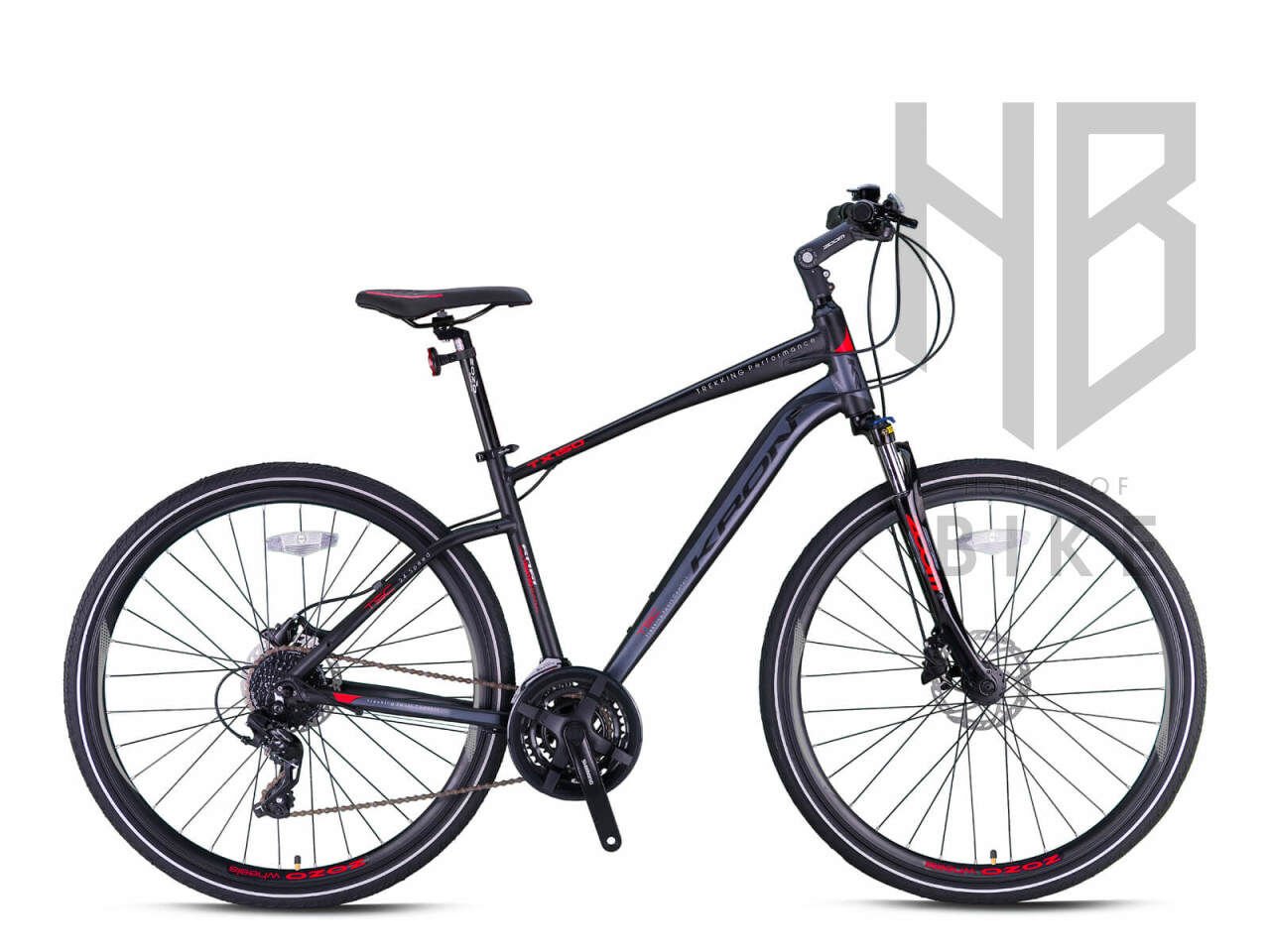 Kron TX150 28'' 24-Vites Trekking Bisiklet - H.Disk Mat Siyah/Kırmızı/Füme - 16'