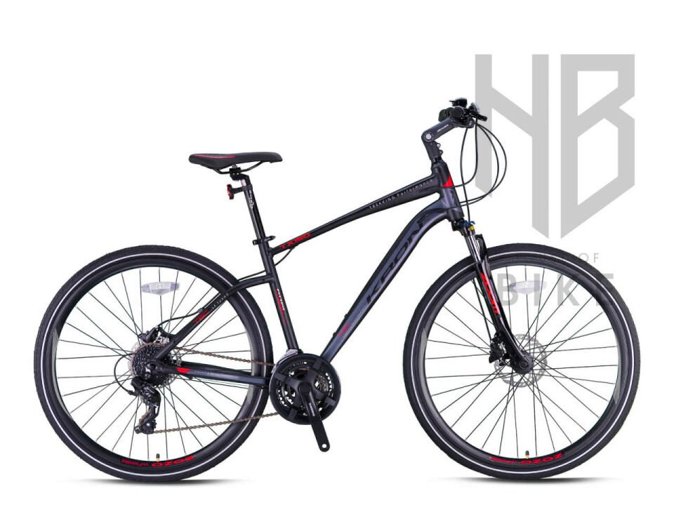 Kron TX150 28'' 24-Vites Trekking Bisiklet - H.Disk Mat Siyah/Neon Sarı/Füme - 18'