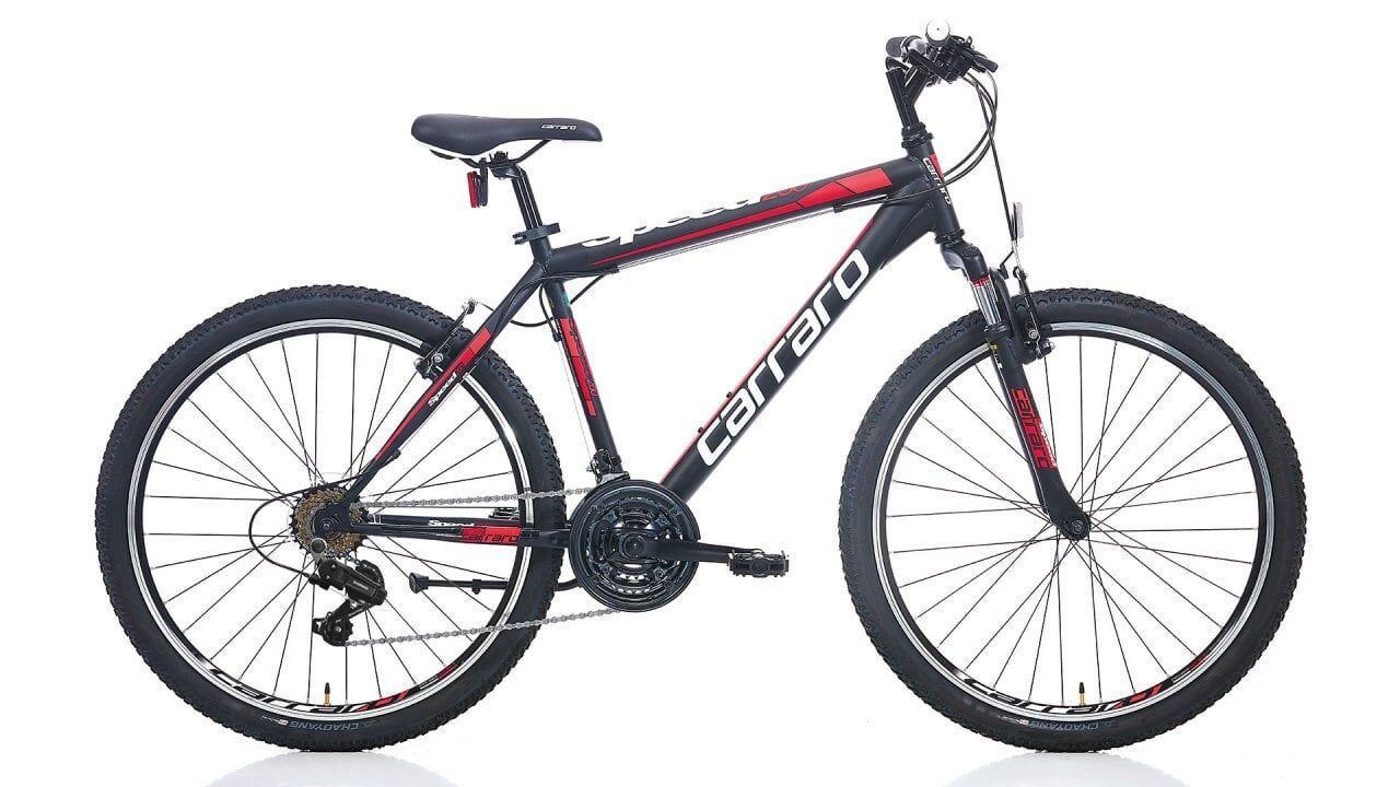 CARRARO SPEED 260 26'' 21-V VB MAT SİYAH-KIRMIZI - 41 Cm