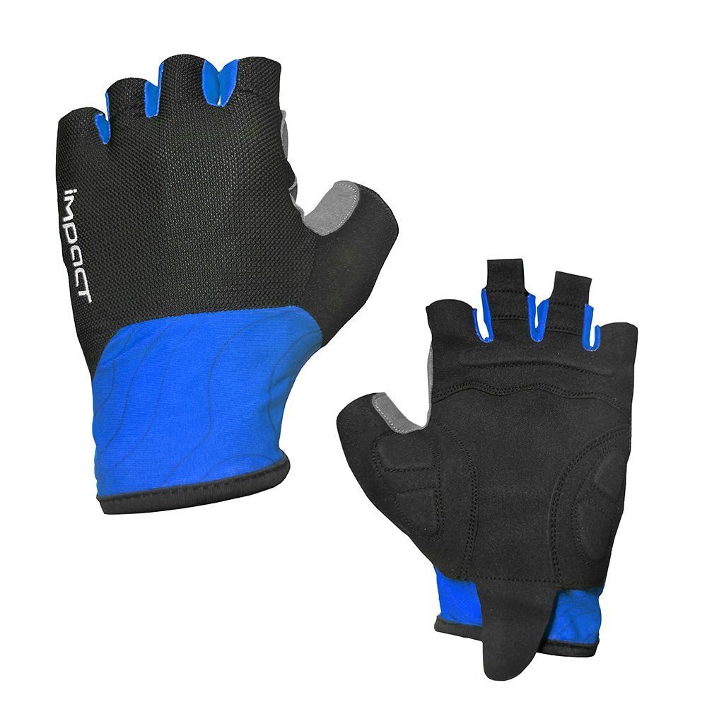 Impact Velor Jelli Kısa Parmak Eldiven - Siyah/Mavi- Medium