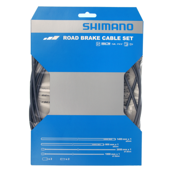 Shimano Fren Kablosu Seti | Paslanmaz Çelik | SIL-TEC Kaplamalı | Yol | Gri