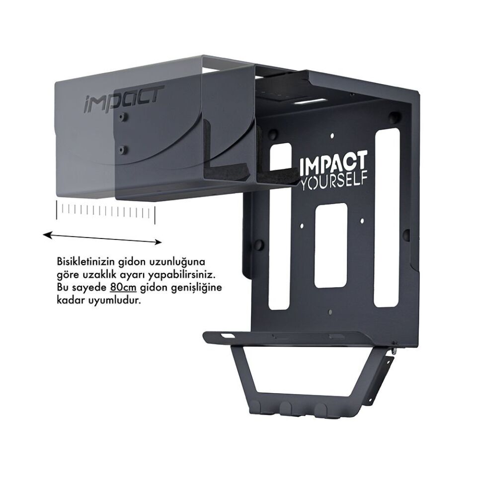 Impact Bike Dock Açı ve Genişlik Ayarlı Duvar Tipi Bisiklet Askısı Antrasit